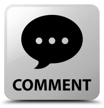 Comment (conversation icon) white square button Stock Illustration