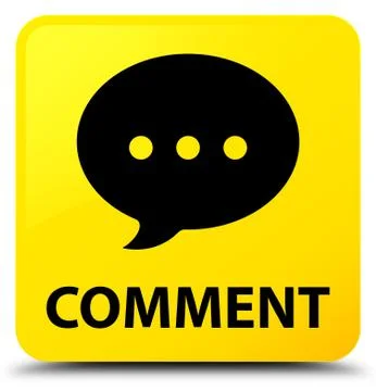 Comment (conversation icon) yellow square button Stock Illustration