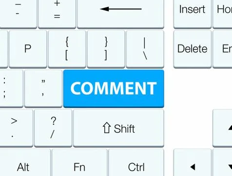 Comment cyan blue keyboard button Stock Illustration