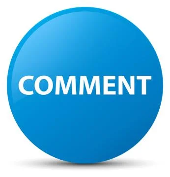 Comment cyan blue round button Stock Illustration