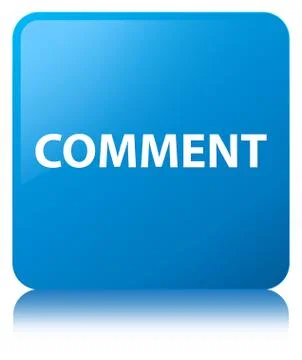 Comment cyan blue square button Stock Illustration