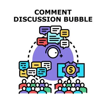 Comment discussion speech bubbles people engagement concept Stock Illustration
