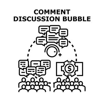 Comment discussion speech bubbles people engagement concept Stock Illustration