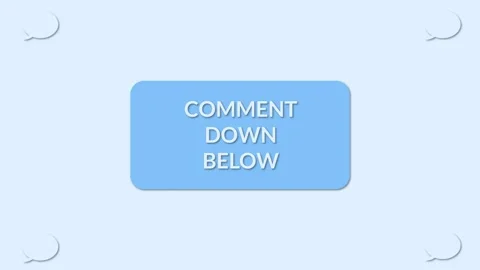 Comment Down Below Title Animation. Leave your thoughts below. Feedback Stock Footage 266802215