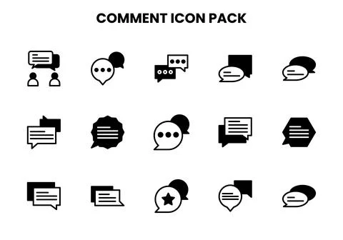 Comment DuoTone Set Icons Pack Stock Illustration