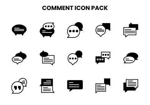 Comment DuoTone Vector Icons Pack Stock Illustration