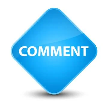 Comment elegant cyan blue diamond button Stock Illustration