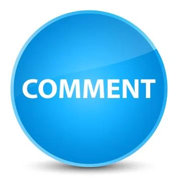 Comment elegant cyan blue round button Stock Illustration