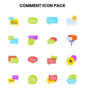 Comment Flat Bundle Icons Pack イラスト素材