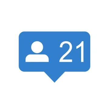 Like, comment, follower icon. Blue flat vector illustration with heart on whi 스톡 일러스트