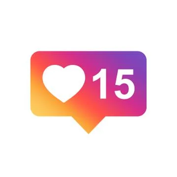 Like, comment, follower icon. Flat vector illustration with heart on gradient 스톡 일러스트