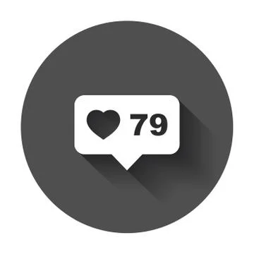 Like, comment, follower icon. Flat vector illustration with speech bubble wit Illustrazione stock