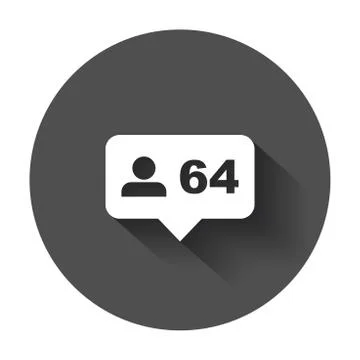Like, comment, follower icon. Flat vector illustration with speech bubble wit Stock Illustration