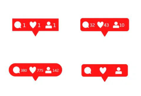 Like comment follower icons Illustrazione stock