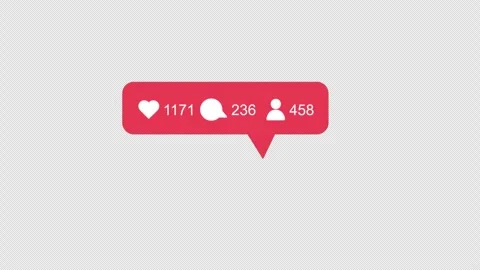 Like, Comment, Follower Notification Animation Video - Transparent Stock Footage 314977432