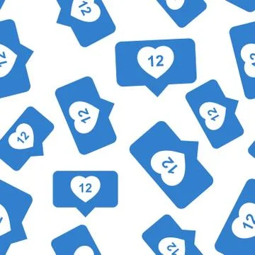 Like, comment, follower seamless pattern background icon. Business flat vecto Stock Illustration