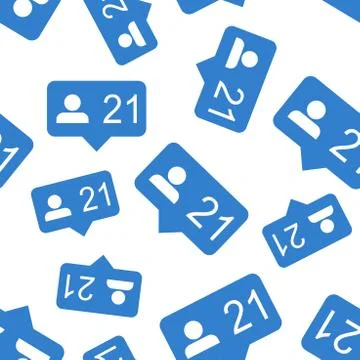 Like, comment, follower seamless pattern background icon. Business flat vecto Illustrazione stock