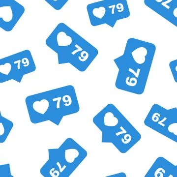 Like, comment, follower seamless pattern background. Business flat vector ill Illustrazione stock