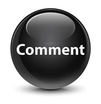 Comment glassy black round button Stock Illustration