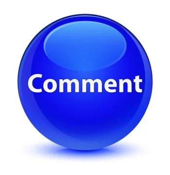 Comment glassy blue round button Illustrazione stock
