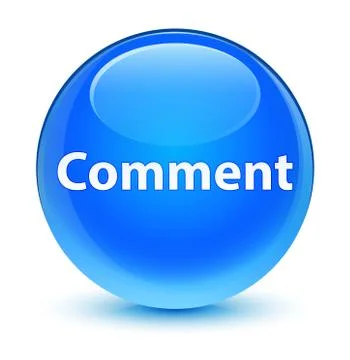Comment glassy cyan blue round button Stock Illustration