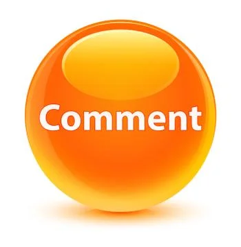 Comment glassy orange round button Stock Illustration