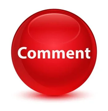 Comment glassy red round button Stock Illustration