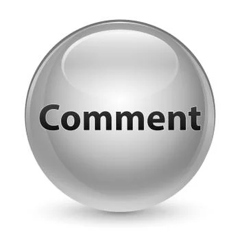 Comment glassy white round button Illustrazione stock