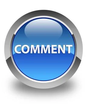 Comment glossy blue round button Stock Illustration