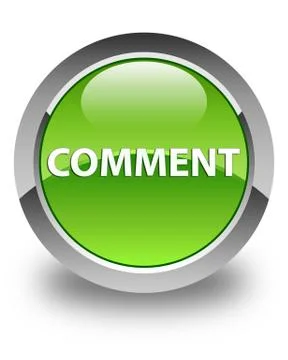 Comment glossy green round button Stock Illustration