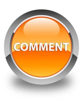 Comment glossy orange round button Stock Illustration