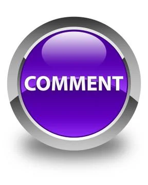 Comment glossy purple round button Stock Illustration