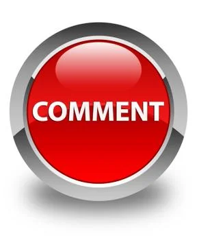 Comment glossy red round button Stock Illustration