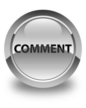 Comment glossy white round button Stock Illustration
