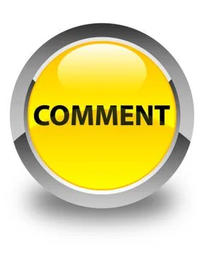 Comment glossy yellow round button Stock Illustration