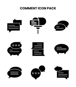 Comment Glyph UI Icons Pack Stock Illustration