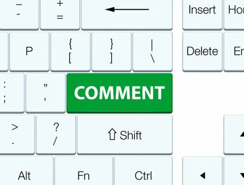 Comment green keyboard button Stock Illustration