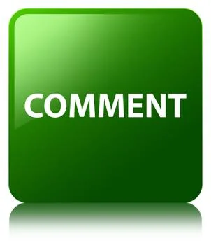 Comment green square button Stock Illustration