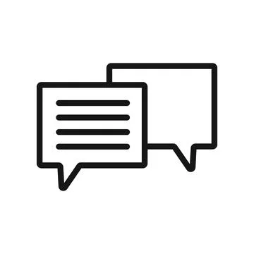 Comment icon (2) Black line art vector Stock Illustration
