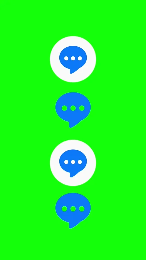 Comment Icon Animation Pack Click and Idle | Vertical 4K Green Screen Stock Footage 332895084