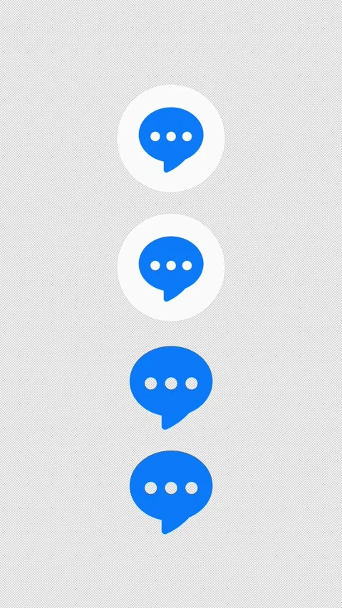 Comment Icon Animation Pack Click and Idle | Vertical 4K Alpha Stock Footage 332895089