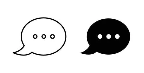Comment icon in black and white. vector icon pack for websites Stock Illustration