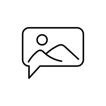 Comment icon. Flat pictogram for web. Line stroke. Simple picture symbol isol Stock Illustration