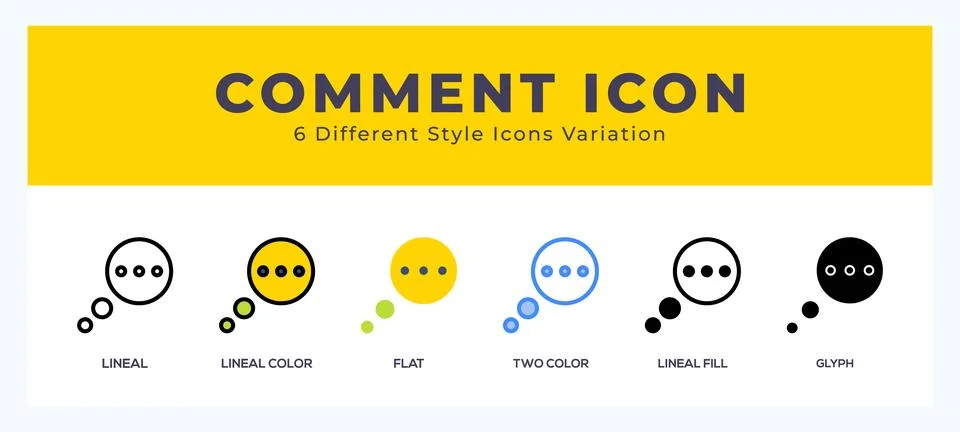 Comment icon set with different styles. Design elements for logo. Vector il.. Stock Illustration