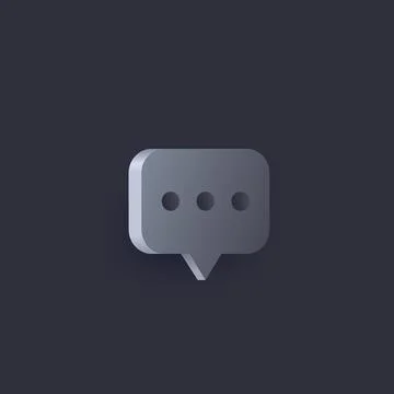 Comment icon, vector, 3d style Stock Illustration