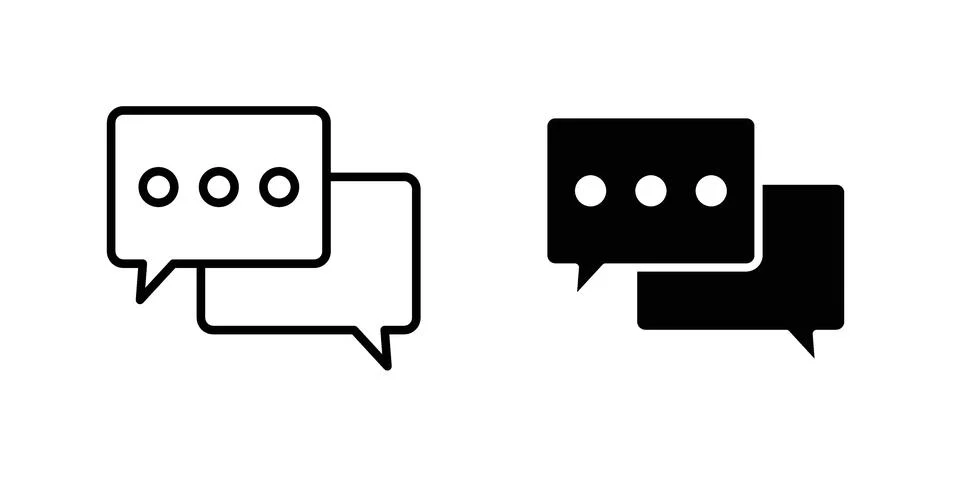 Comment icon vector concepts, line and silhouette style Stock Illustration