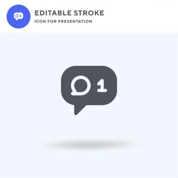 Comment icon vector, filled flat sign, solid pictogram isolated on white, logo Stock Illustration