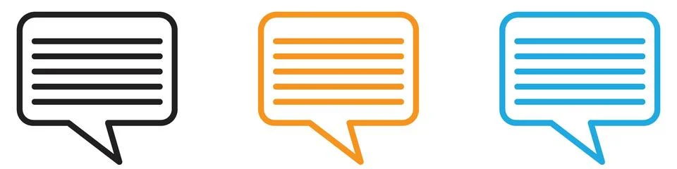 Comment icon vector logo set collection for web app ui Stock Illustration