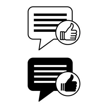 Like Comment Icons. Black and White Vector Illustrations. Expressions of Li.. Stock Illustration