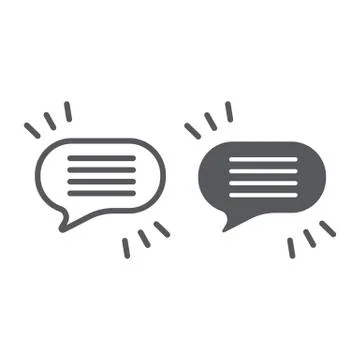 Comment line and glyph icon, chat and dialog, speech bubble sign, vector イラスト素材